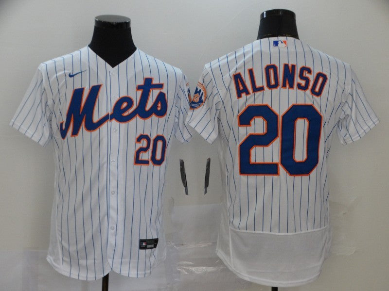 Men's New York Mets Pete Alonso #20 White Jersey